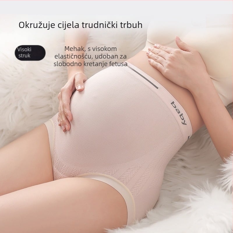 Trudničko donje rublje - visokog struka, bezšivno, prozračno najlonsko tkanina s pamukom podstavom u području prepona