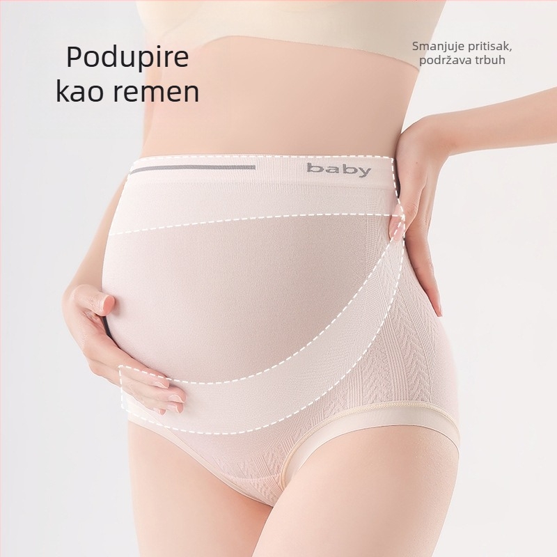 Trudničko donje rublje - visokog struka, bezšivno, prozračno najlonsko tkanina s pamukom podstavom u području prepona