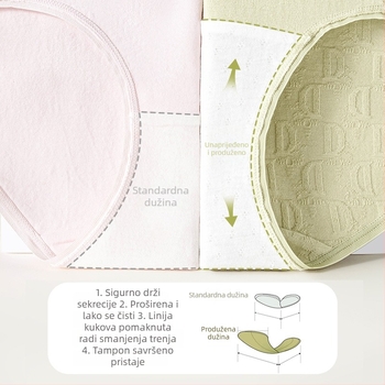 Ženske gaćice od pamuka sa srednjim strukom, antibakterijske, prozračne, jacquard tkanine