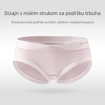 Trudničke gaćice s niskim strukom, prozračna antibakterijska pamučna tkanina i podrška trbuhu (95–100% pamuka)