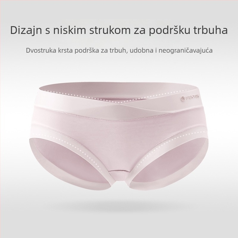 Trudničke gaćice s niskim strukom, prozračna antibakterijska pamučna tkanina i podrška trbuhu (95–100% pamuka)