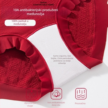 Ženske pamukaste pletene gaćice, podizanje stražnjice, srednji pojas, pamukasta podstava između prepona