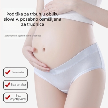Trudničko žensko pamukasto donje rublje, srednji pojas, antibakterijsko, prozračan, 100% pamuk