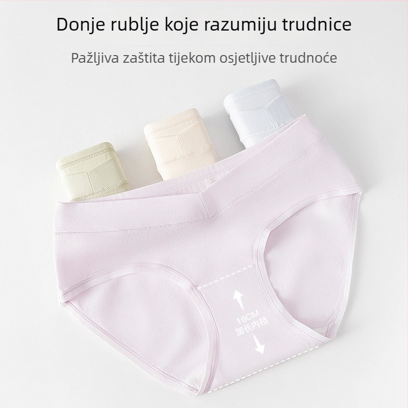 Trudničko žensko pamukasto donje rublje, srednji pojas, antibakterijsko, prozračan, 100% pamuk