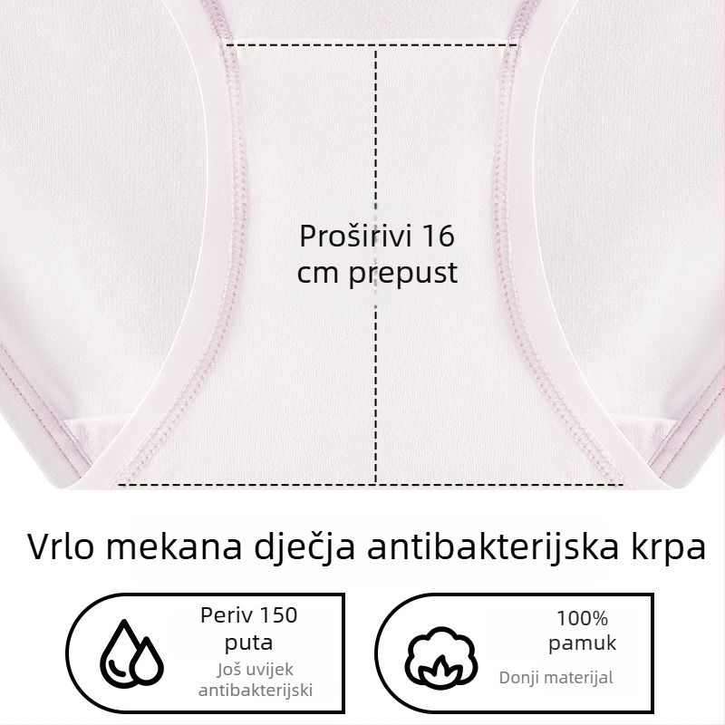 Trudničko žensko pamukasto donje rublje, srednji pojas, antibakterijsko, prozračan, 100% pamuk