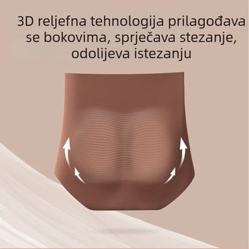 Ženske boxerice shapewear s visokim struka, bezšivne, antibakterijske, prozračne; podizanje stražnjice i kontrola trbuha; glavna tkanina Nylon/Ice Silk; podstava u području prepona: viscose.