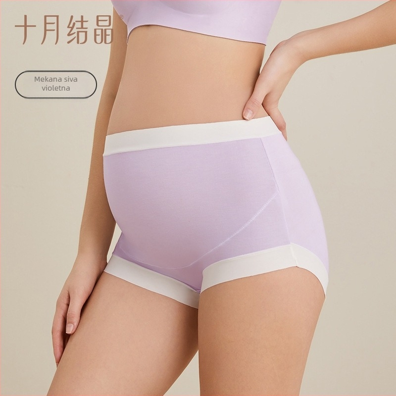 Trudničke gaćice s visokim strukom za proljeće-ljeto, lagane i prozračne; tkanina Regenerated cellulose fiber; podstava od 100% pamuka