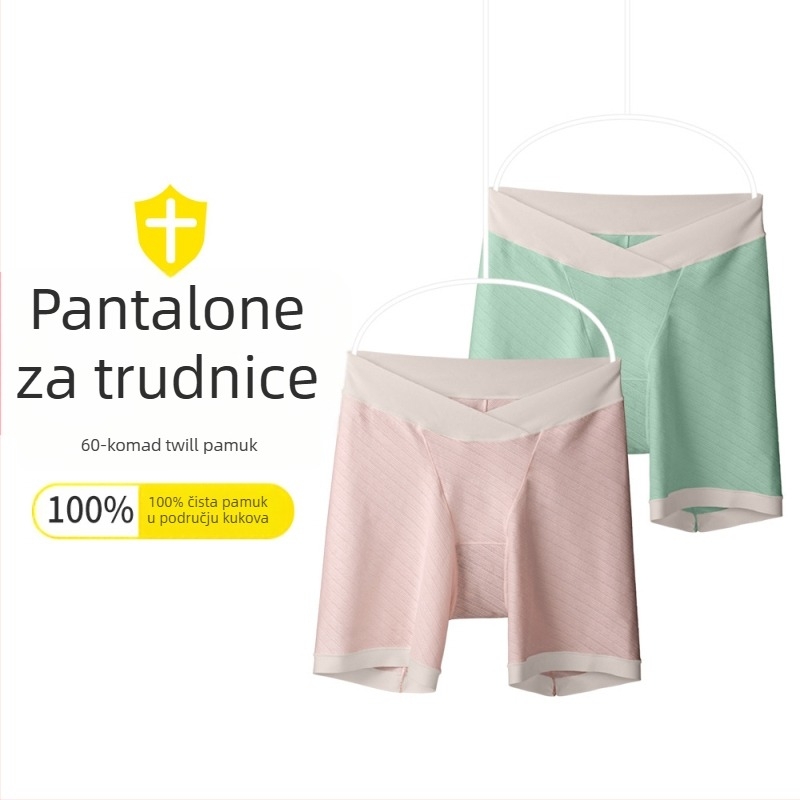 Trudničke hlače: pamuk, dišuće, antibakterijske, podrška za trbuh, srednji pojas