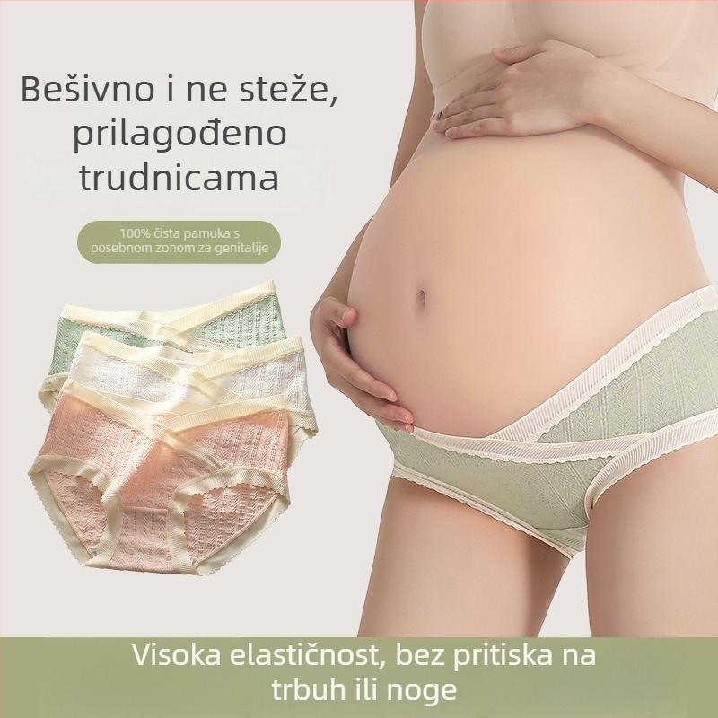 Trudničko donje rublje – pamuk, bezšivno, niski struk, prozračno, podstava prepona 100% pamuka