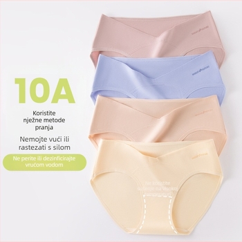 Trudničke donje gaćice s niskim strukom, podrška za trbuh, prozračni pamuk, antibakterijska zona