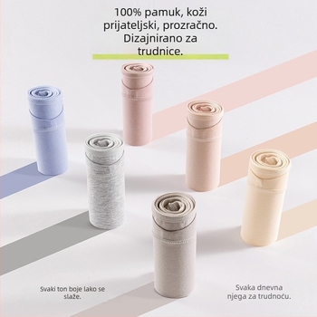 Trudničke donje gaćice s niskim strukom, podrška za trbuh, prozračni pamuk, antibakterijska zona