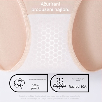 Trudničke donje gaćice s niskim strukom, podrška za trbuh, prozračni pamuk, antibakterijska zona