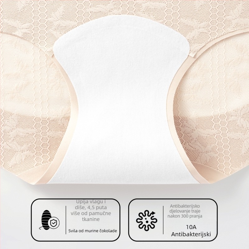 Ženske bezšivne gaćice visokog pojasa za oblikovanje, prozračne, antibakterijske, podizanje stražnjice, Jacquard čipka