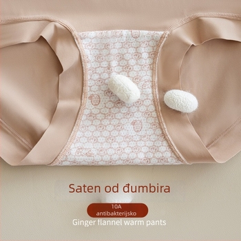 Ženske termo gaćice visokog struka, dvostruki sloj toplinske izolacije, Mulberry svila u kroju i najlonski džakard materijal