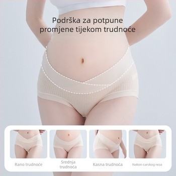 Trudničke gaćice od modalnog materijala, s pamukom između prepona, podrška trbuhu, niski struk