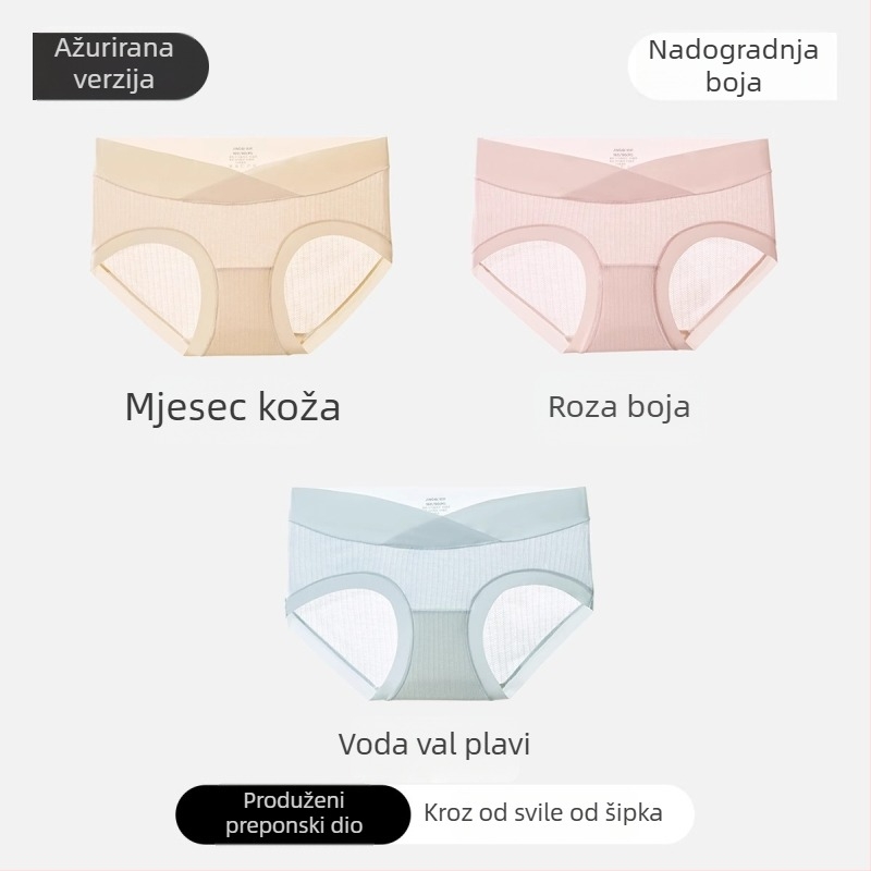 Trudničke gaćice od modalnog materijala, s pamukom između prepona, podrška trbuhu, niski struk