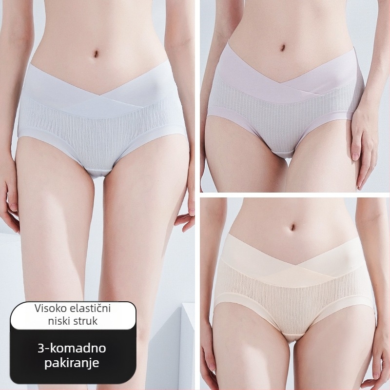 Trudničke gaćice od modalnog materijala, s pamukom između prepona, podrška trbuhu, niski struk