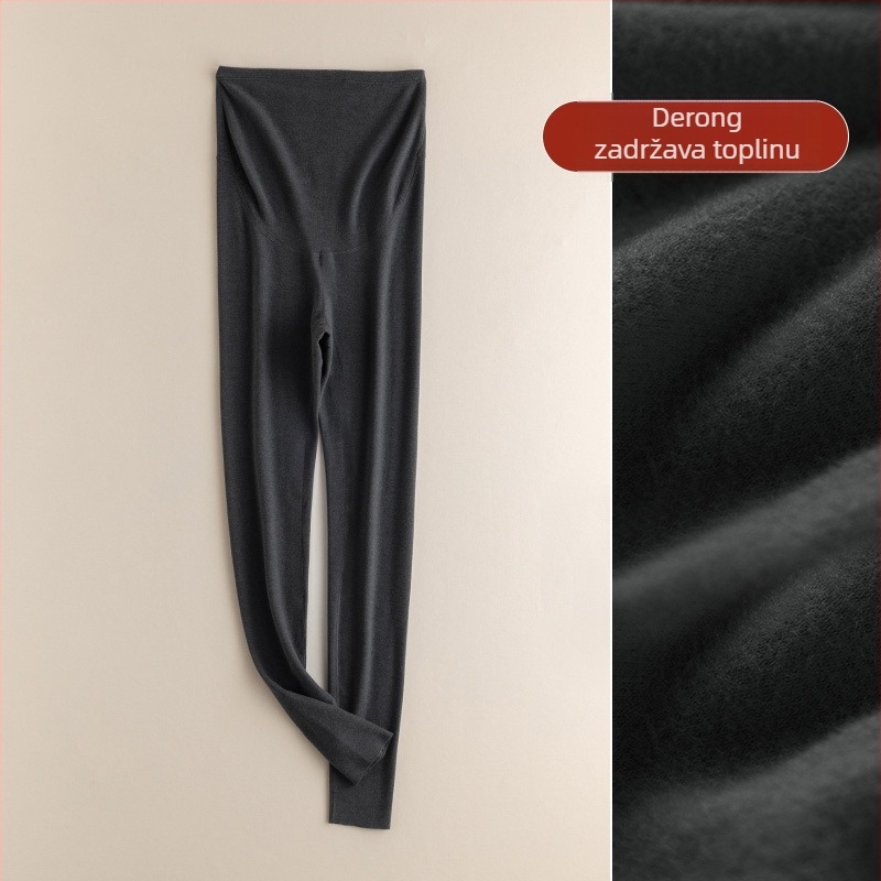 Trudničke legice s visokim strukom i podrškom za trbuh, uski kroj, 90-95% poliester, do 30% elastana, pogodno za jesen i zimu