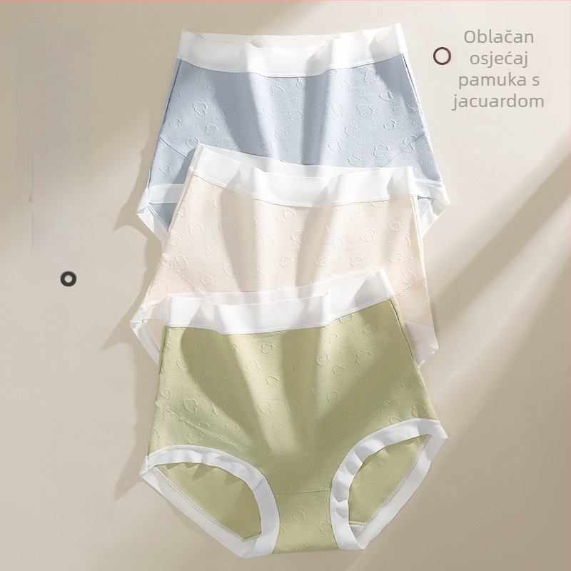 Trudničko donje rublje od pamuka jacquard, visok pojas, podrška za trbuh, 100% pamuk u preponama, za sve sezone