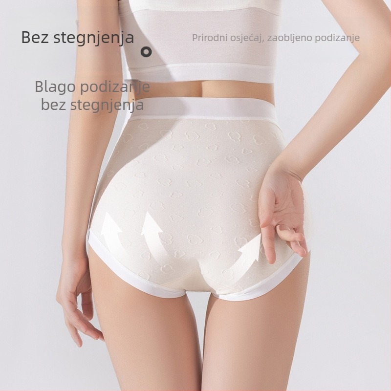 Trudničko donje rublje od pamuka jacquard, visok pojas, podrška za trbuh, 100% pamuk u preponama, za sve sezone
