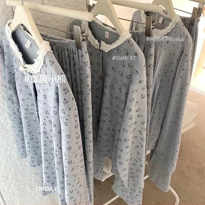 Pijamski set s jastučićima za grudi, Derong baršun, kardigan stil, dugi rukavi, debeli 201–250 g/m², 80–90% poliester