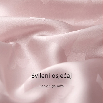 Ženski pidžama set od imitacije svile, dugi rukavi, dvodijelni set, poliester