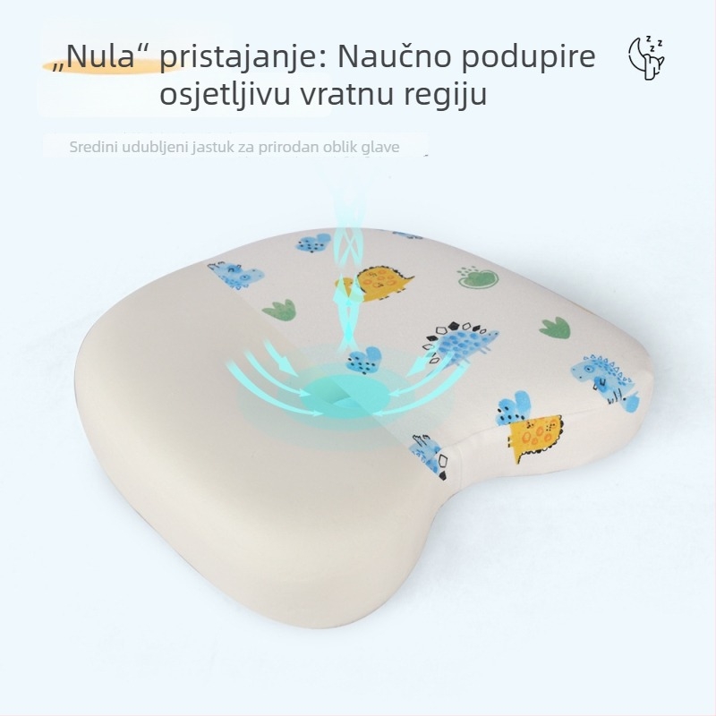 Dječji jastuk od memorijske pjene za oblikovanje glave, ovalno jezgro, navlaka od 100% pamuka, pogodan za bebe — saien
