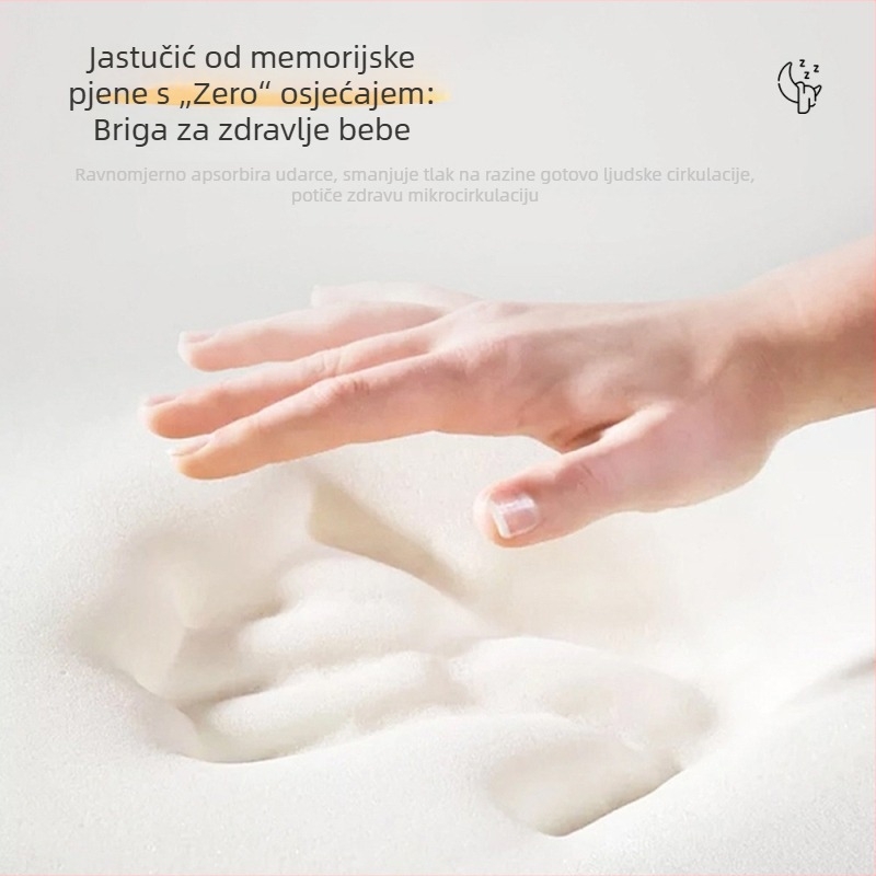 Dječji jastuk od memorijske pjene za oblikovanje glave, ovalno jezgro, navlaka od 100% pamuka, pogodan za bebe — saien