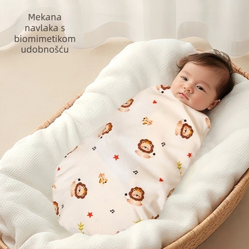 Zavojnica za novorođenče od 100% pamuka – težina do 0,5 kg, prilagodljiva, crtani stil