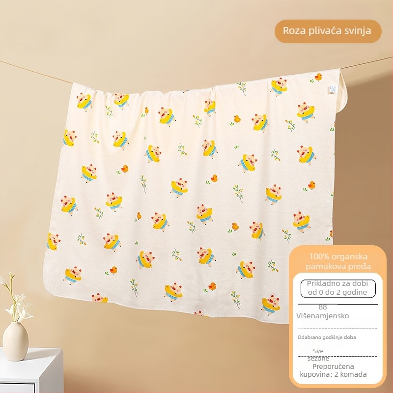 Zavojnica za novorođenče od 100% pamuka – težina do 0,5 kg, prilagodljiva, crtani stil