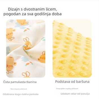 Dječja zagrljajuća deka od 100% pamuka, punjenje od poliesterskih vlakana, uzorak životinja/crtani, pogodna za dojenčad i malu djecu