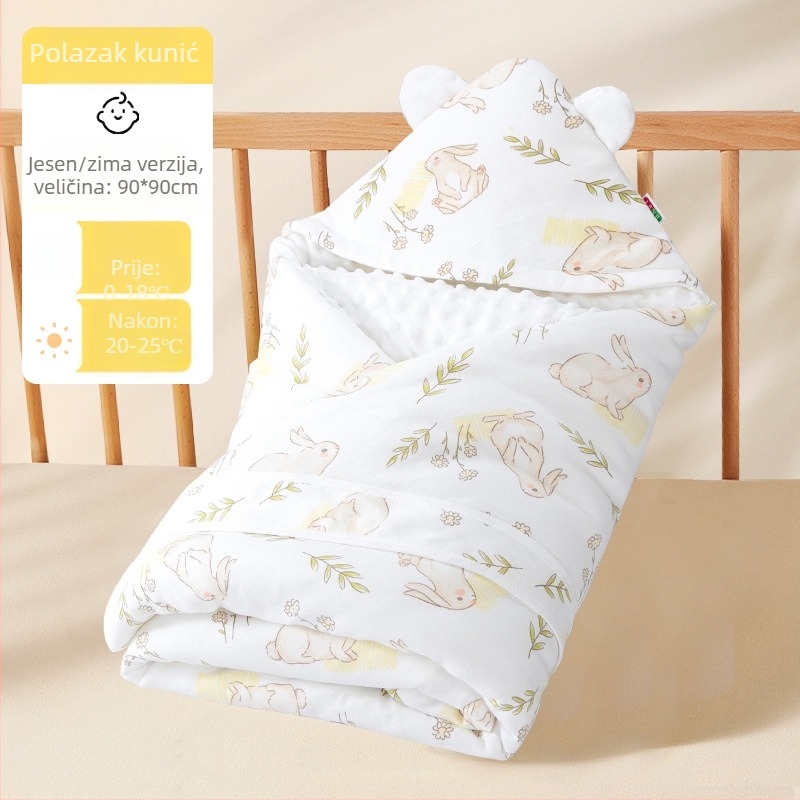 Dječja zagrljajuća deka od 100% pamuka, punjenje od poliesterskih vlakana, uzorak životinja/crtani, pogodna za dojenčad i malu djecu