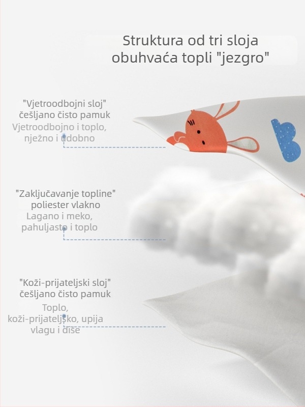 Candy Teddy dječja deka za zagrljaj — 100% pamuk, za novorođenčad, crtani motiv životinja, proljeće, jesen i zima