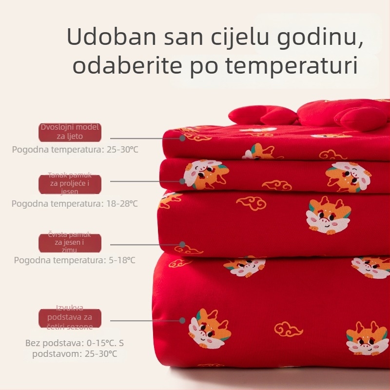 Hugging swaddle za novorođenčad, četiri godišnja doba, 100% pamuk, punjenje poliester vlakna, uzorak životinja/crtani, sigurnost klasa A