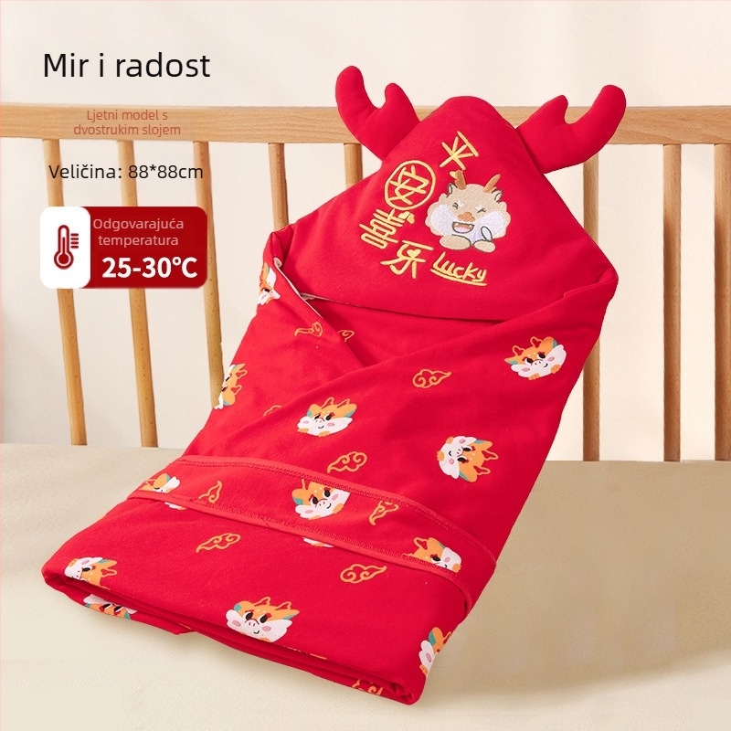 Hugging swaddle za novorođenčad, četiri godišnja doba, 100% pamuk, punjenje poliester vlakna, uzorak životinja/crtani, sigurnost klasa A