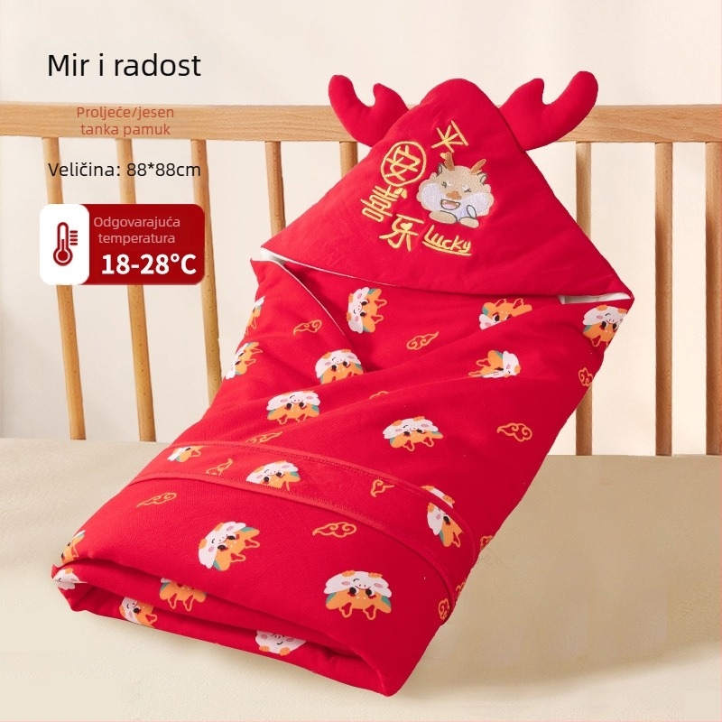 Hugging swaddle za novorođenčad, četiri godišnja doba, 100% pamuk, punjenje poliester vlakna, uzorak životinja/crtani, sigurnost klasa A
