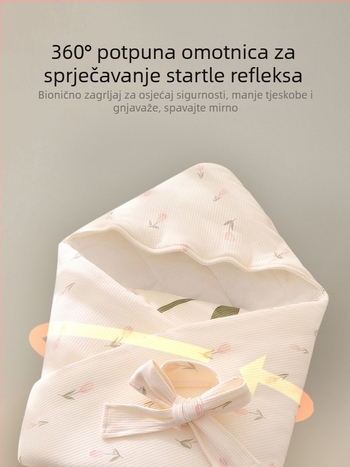 Novorođena zavojnica od 100% pamuka, pogodna za jesen i zimu, uzorak crtani likovi i cvijeće, za bebe do 3 godine.