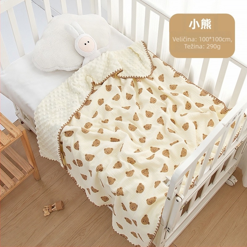 Dječja deka od 100% pamuka, 300–500 g, za novorođenčad do 6 godina, sve sezone, crtani stil.