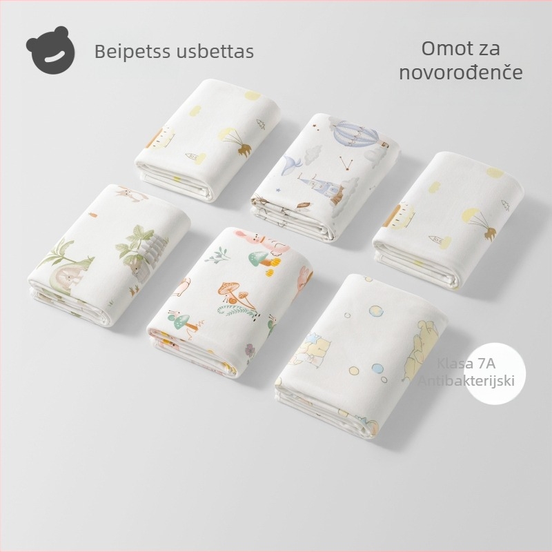 Swaddle wrap za novorođenčad – Betides, 100% pamuk, četiri sezone, životinjski uzorak, pogodno za novorođenčad do 80 cm