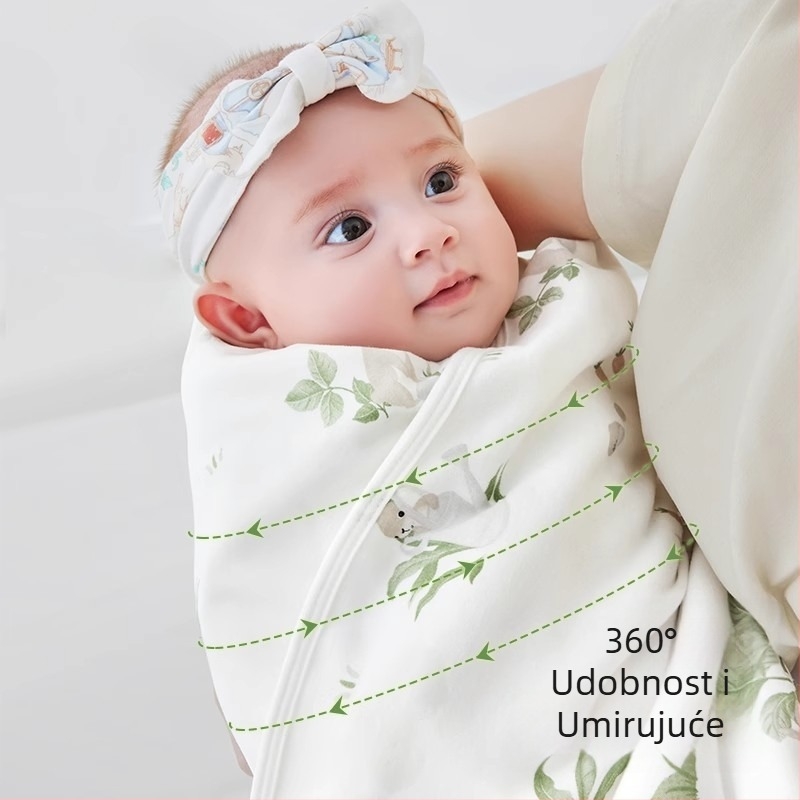 Swaddle wrap za novorođenčad – Betides, 100% pamuk, četiri sezone, životinjski uzorak, pogodno za novorođenčad do 80 cm