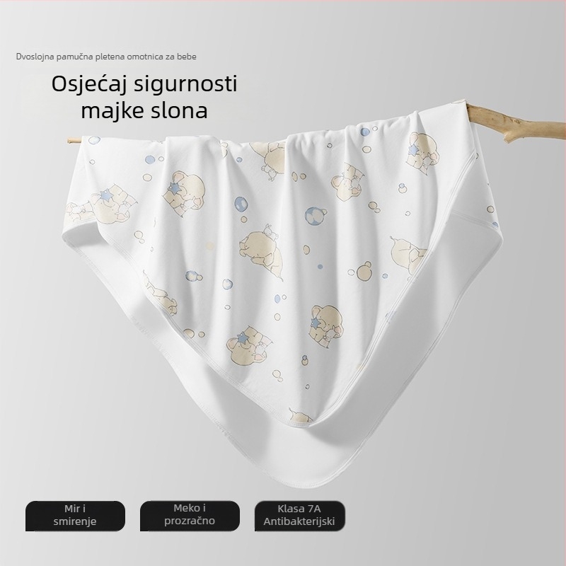 Swaddle wrap za novorođenčad – Betides, 100% pamuk, četiri sezone, životinjski uzorak, pogodno za novorođenčad do 80 cm
