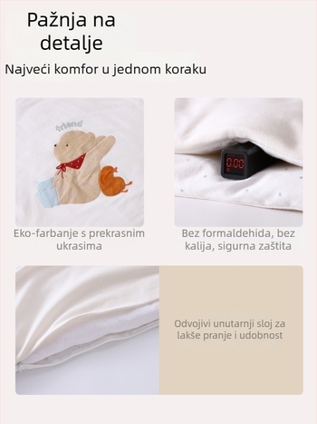 Deka za novorođenčad za uvijanje, 95% pamuka, punjenje 30% pamuk 70% poliestera, uzorak crtanih likova, pogodna za proljeće, jesen i zimu, za novorođenčad do 12 mjeseci