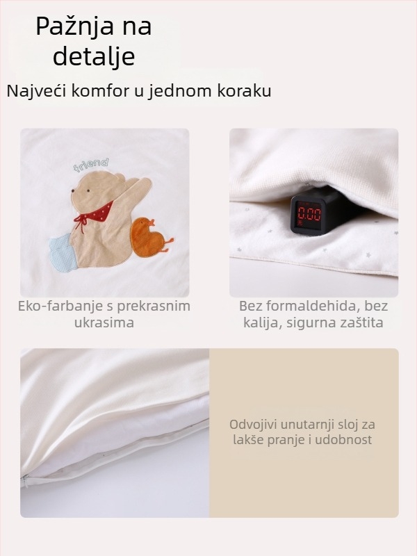 Deka za novorođenčad za uvijanje, 95% pamuka, punjenje 30% pamuk 70% poliestera, uzorak crtanih likova, pogodna za proljeće, jesen i zimu, za novorođenčad do 12 mjeseci