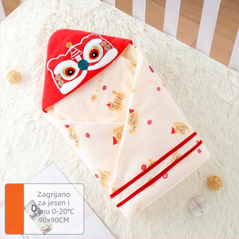 Dječja zavinjava za bebe - Svesezonska, 100% pamuk, punjenje poliesterom, uzorak životinja/crtani likovi, pogodna za novorođenčad