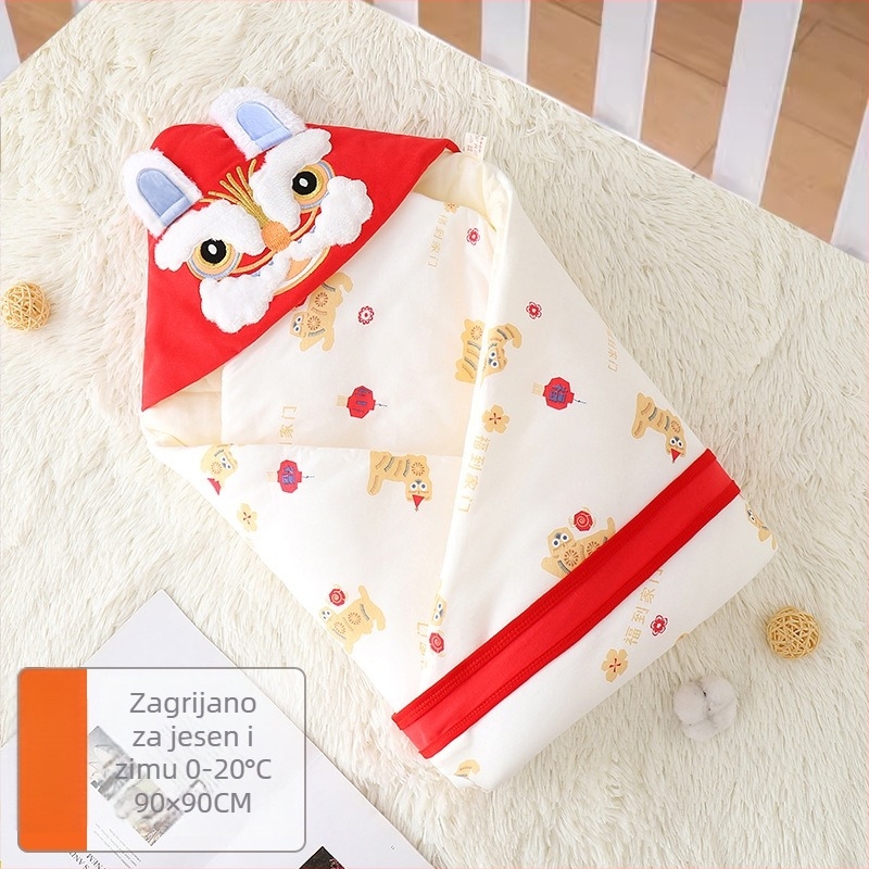 Dječja zavinjava za bebe - Svesezonska, 100% pamuk, punjenje poliesterom, uzorak životinja/crtani likovi, pogodna za novorođenčad