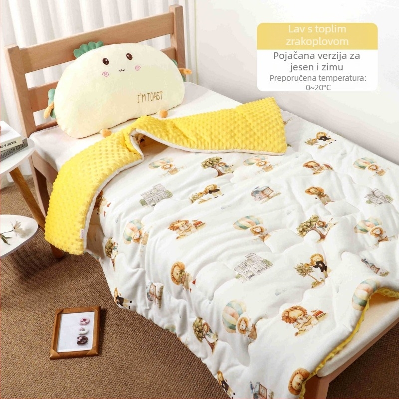 BeBi quilt s pletenom pamukom i poliesterskim punjenjem, crtani stil, proljeće i jesen, za djecu do 6 godina, težina 0,55–1,0 kg