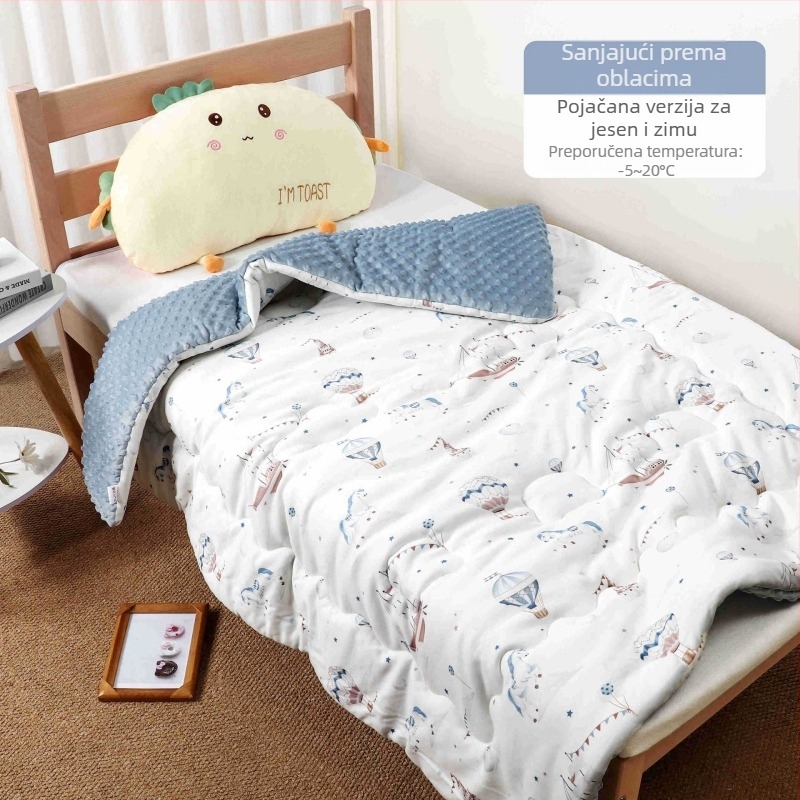 BeBi quilt s pletenom pamukom i poliesterskim punjenjem, crtani stil, proljeće i jesen, za djecu do 6 godina, težina 0,55–1,0 kg
