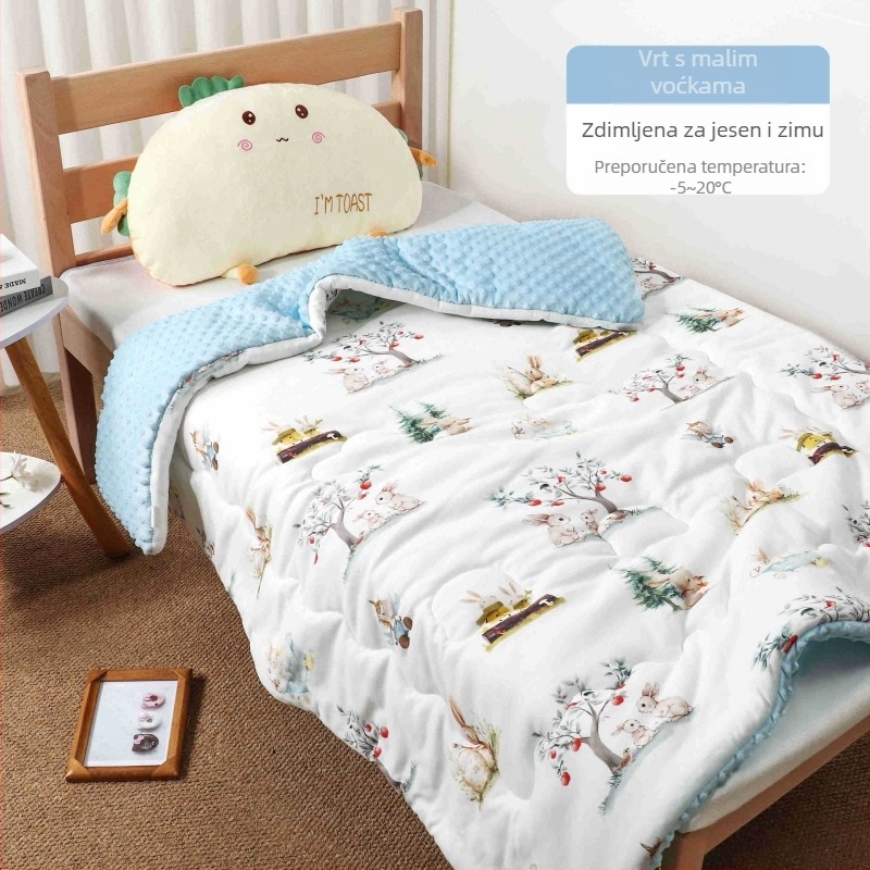 BeBi quilt s pletenom pamukom i poliesterskim punjenjem, crtani stil, proljeće i jesen, za djecu do 6 godina, težina 0,55–1,0 kg