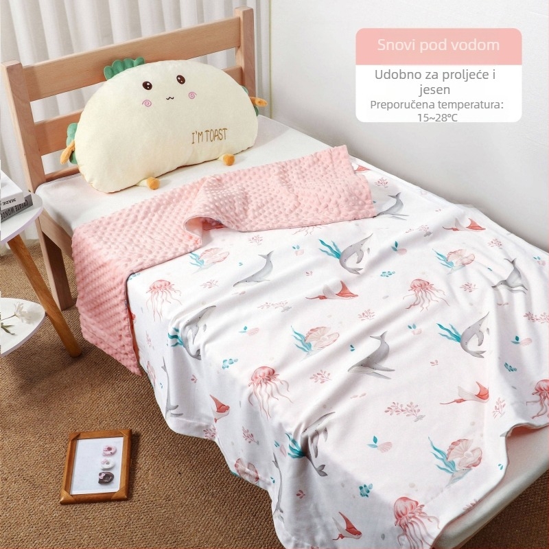 BeBi quilt s pletenom pamukom i poliesterskim punjenjem, crtani stil, proljeće i jesen, za djecu do 6 godina, težina 0,55–1,0 kg