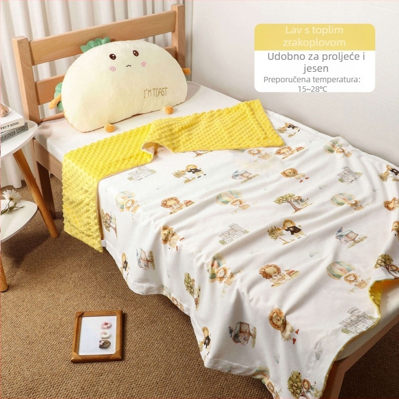 BeBi quilt s pletenom pamukom i poliesterskim punjenjem, crtani stil, proljeće i jesen, za djecu do 6 godina, težina 0,55–1,0 kg